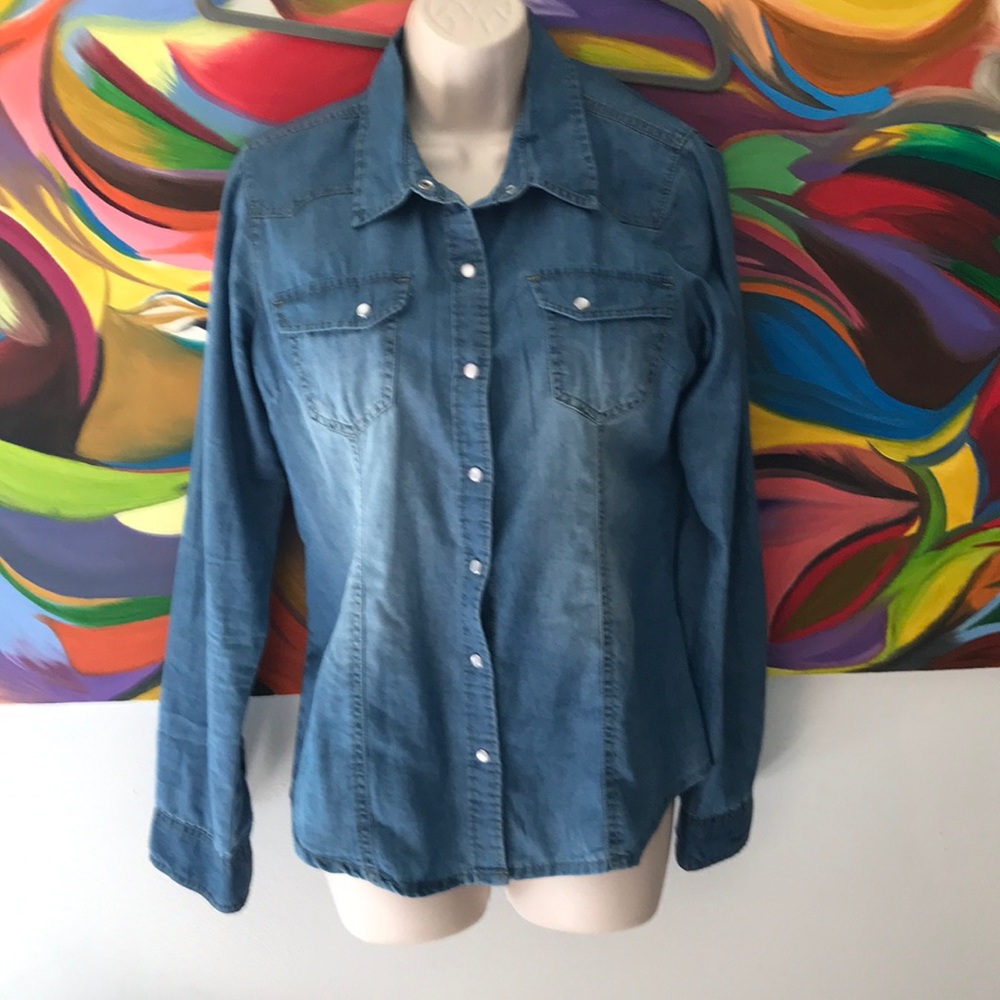 100% cotton blue jeans design button down
